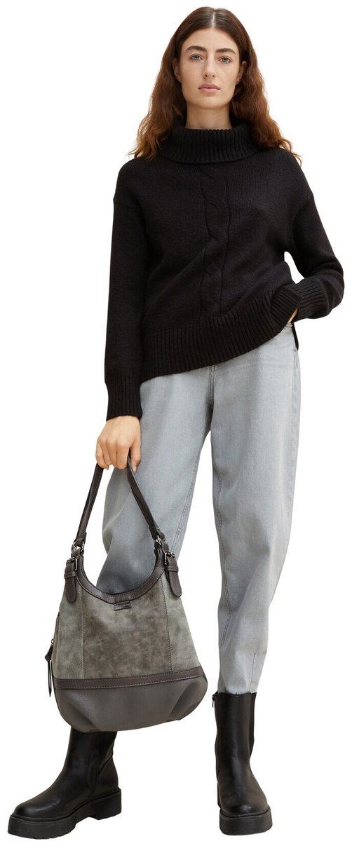 Tom Tailor - TTJUNA shopper met riemelement - Maat ONESIZE - grey