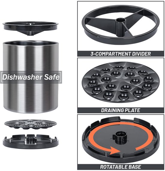 Keukengerei Houder - 360° Draaibare Opbergrek | Houten Opbergrek Voor Keukengerei Houder - 360° Draaibare Opbergrek | Houten Opbergrek Voor