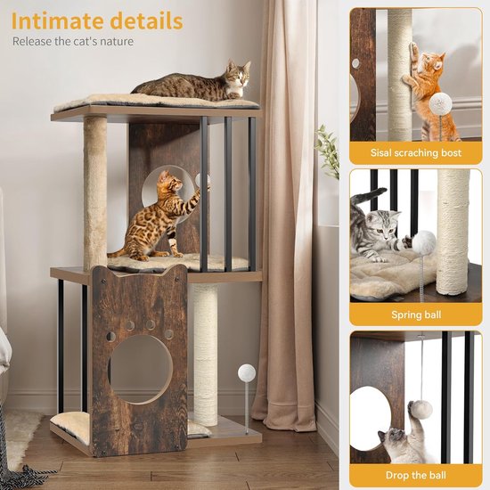 YITAHOME Kattenboom, stabiele krabpaal voor katten, klimtoren op