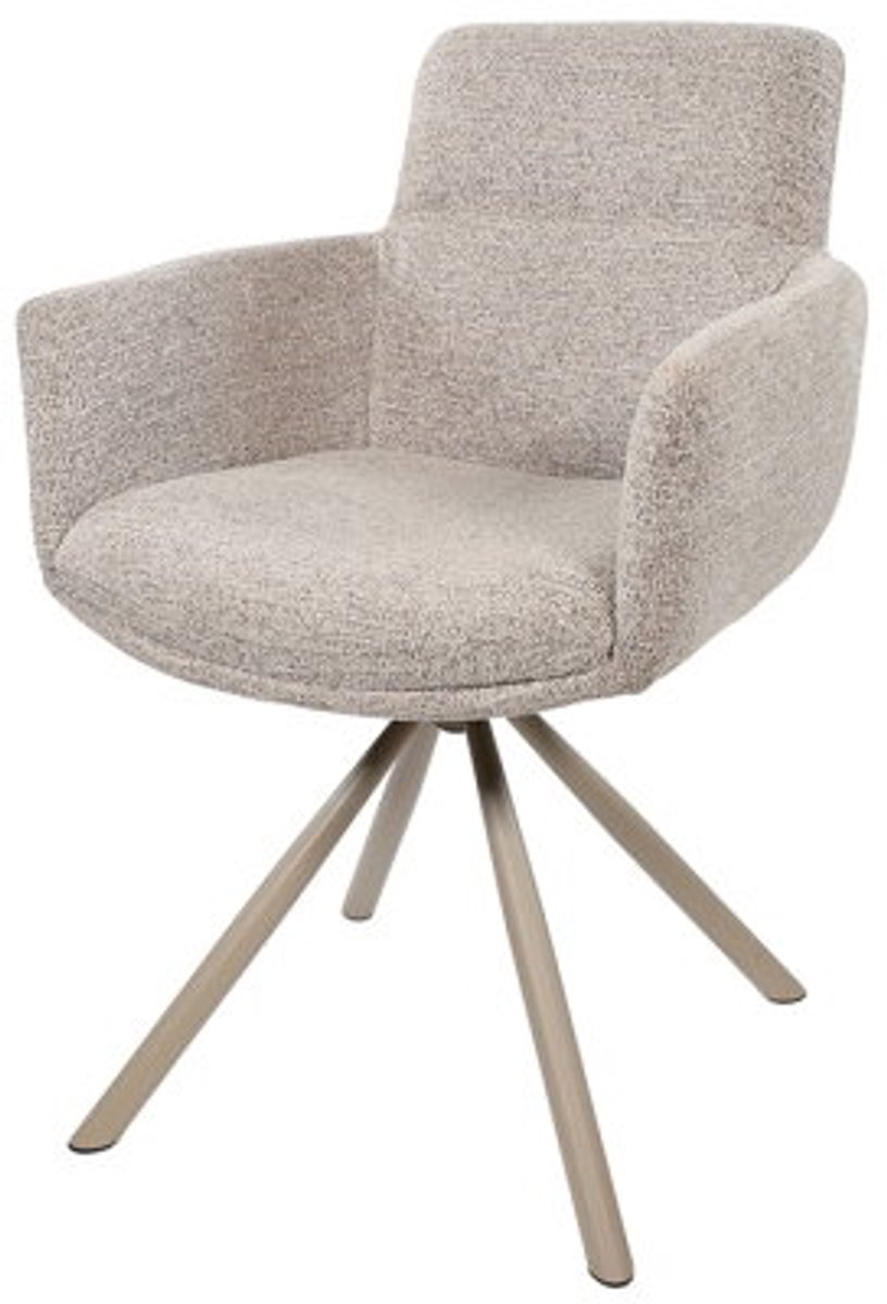 Eetkamerstoel Harry - taupe draaipoot 360 - Present Sandy 121 - eetkamerstoelen set van 2