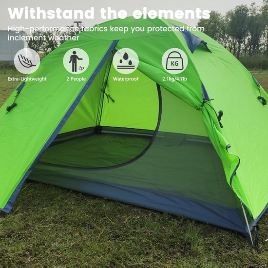 Kampeertent - Koepeltent - Ultralichte tent voor 1/2/3 personen - Draagbaar en opvouwbaar - Eenvoudig te installeren - 4 seizoenen - Waterdicht en geventileerd - Geschikt voor picknicks, wandelen en kamperen van Merkloos — afbeelding 5