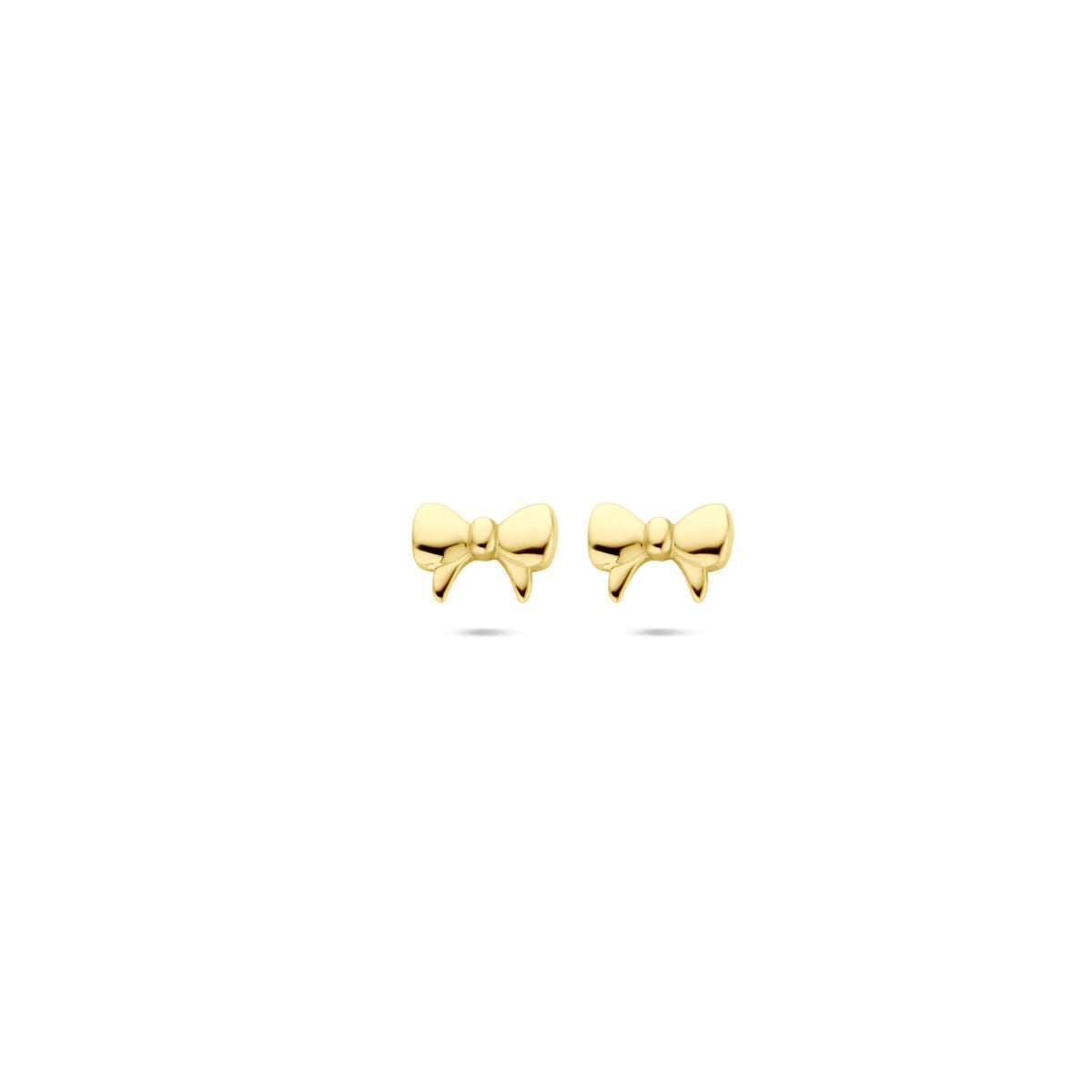 14K geelgouden oorknoppen strik 4 mm - 4034110