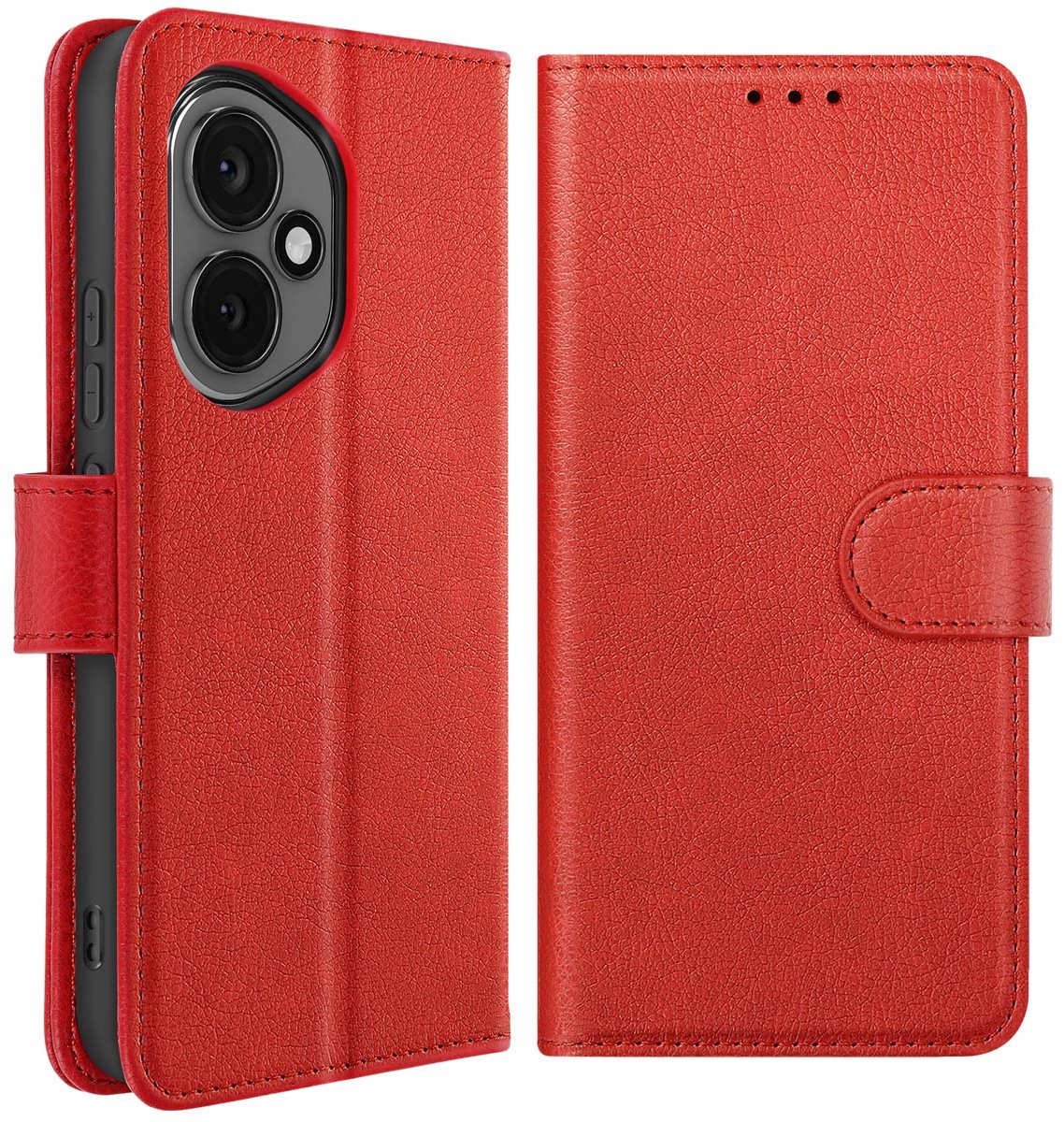 Avizar Geschikt voor Honor 400 Lederen Stijl Flap Portemonnee Hoesje, Rood