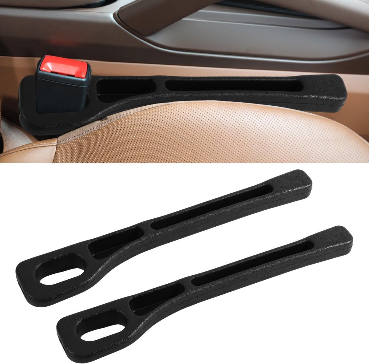 Image of 2Pcs Car Seat Opening Filler Organizer - Leakproof - Voorkomt Kleine Items Van Vallen - Universele Pasvorm - Auto Console Organizer