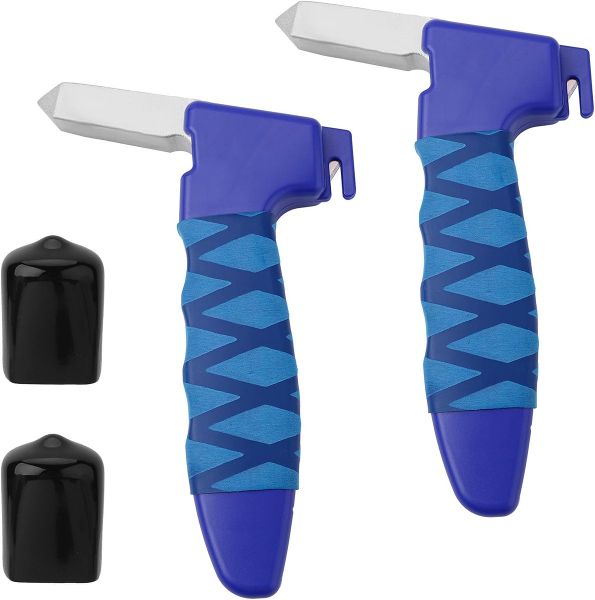 Image of 2pcs Car Door Handles for Elderly, Portable Vehicle Aid Support Multifunctional Car Stick Door Lock Handle Window Cracker for Seniors and Injured in and Out of Car (Blue)