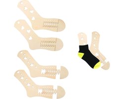 4 Pcs Wooden Sock Blocker - Adjustable Knitted Sock Blocker - DIY Woven Socks - Wooden Model for Knitting Socks - Perfect Gift for Sock Knitters (Star + Heart)