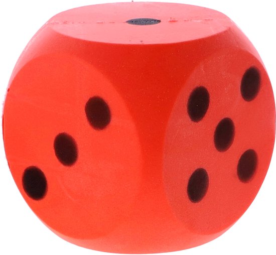 Soft Rood Dobbelsteen Bal - 16 cm -