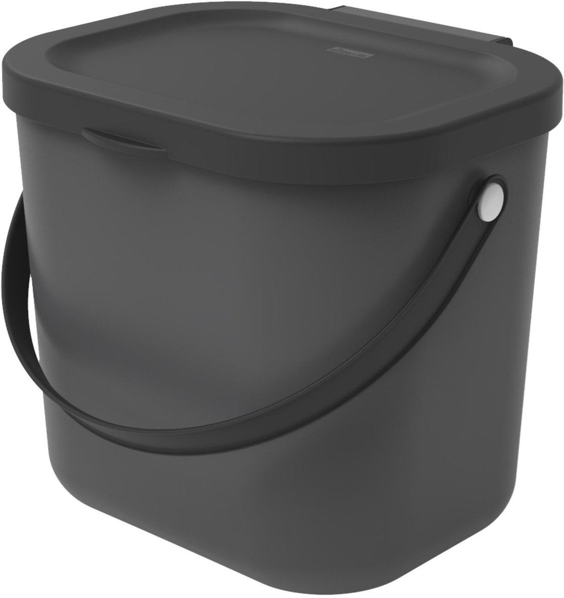 Rotho Albula Bioafvalbak 6l met deksel voor de keuken, Kunststof (PP) BPA-vrij, antraciet, 6l (23.5 x 20.0 x 20.8 cm)