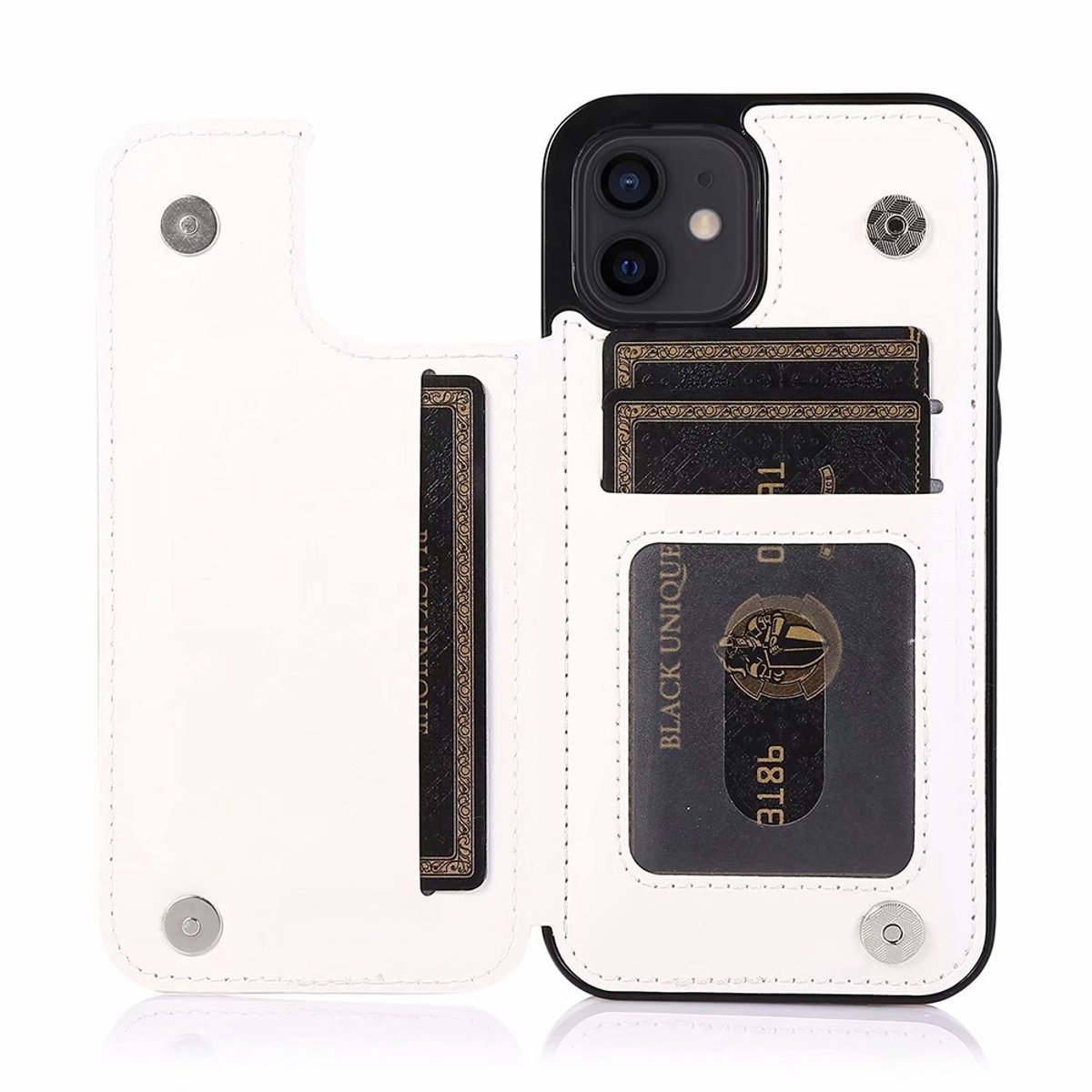 Hoesje geschikt voor iPhone 17 Air - Backcover - Pasjeshouder - Portemonnee - Kunstleer - Wit