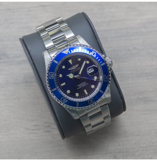 Invicta Pro Diver 26971 Heren Horloge - Waterdicht - Analoog - Quartz Uurwerk - Roestvrij Staal met blauwe Wijzerplaat - 40mm