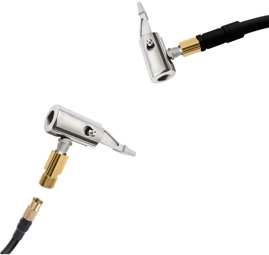 TOVBMUP Klem voor autoluchtpomp - Bandenventiel - Schroefdraadmondstuk voor autoluchtpomp - Adapter - Ventielsteelplug voor auto - Bandenpompmondstuk - Draagbaar bandenventielmondstuk - Mondstukconnector - Voor autobandenpomp - 2 stuks — afbeelding 4