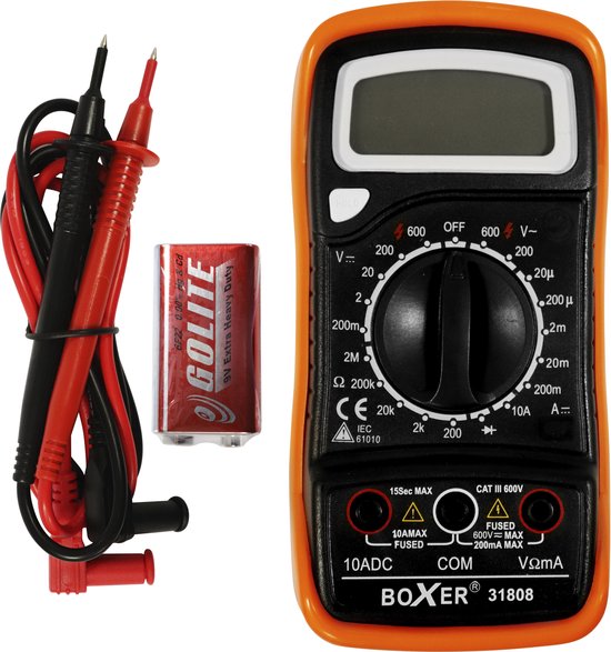 Boxer® digitale multimeter 0-600 Volt AC/DC | bol
