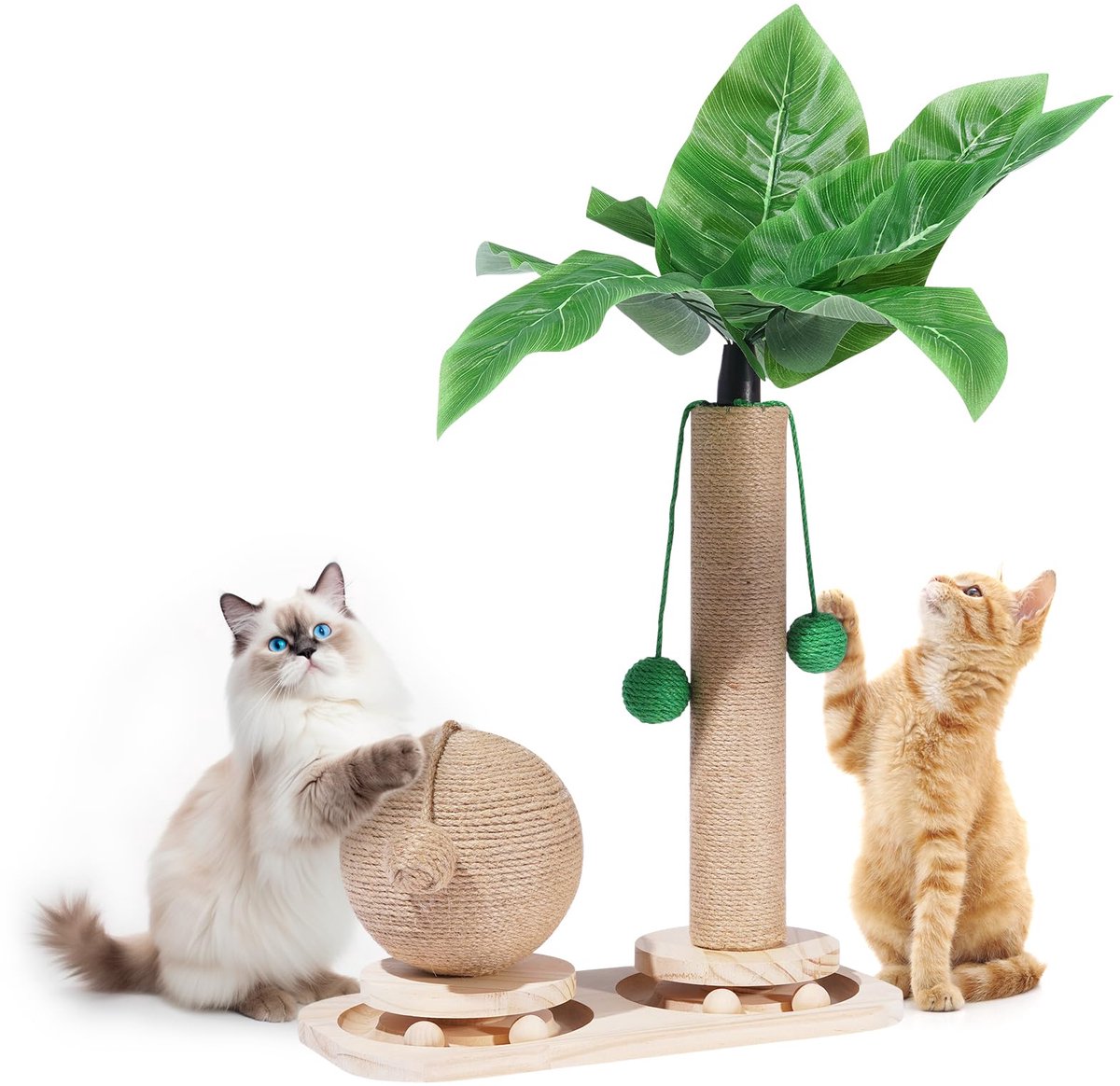 Ibenzoa® Kattenspeelpalm Met Krabpaal En Interactief Speelgoed Voor Kleine En Middelgrote Katten