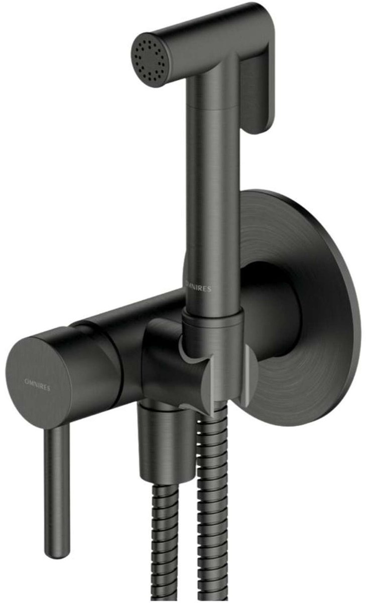 OMNIRES Y - Inbouw bidetkraan met douche en inbouwdeel, grafiet SYSYBI2GR
