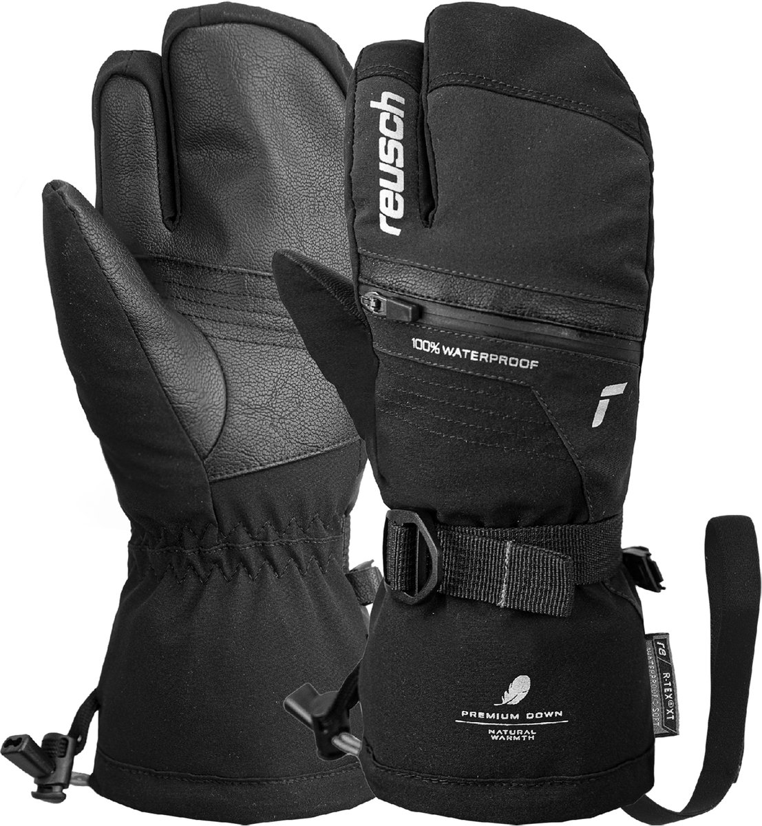 Reusch Lando R-TEX® XT Junior Lobster 3 Vinger Handschoen Kinderen Black/Silver 6,5