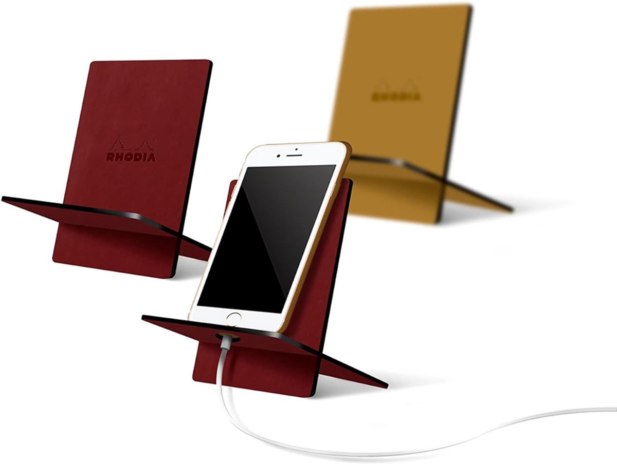 Pauwenblauwe smartphone-houder Rhodiarama