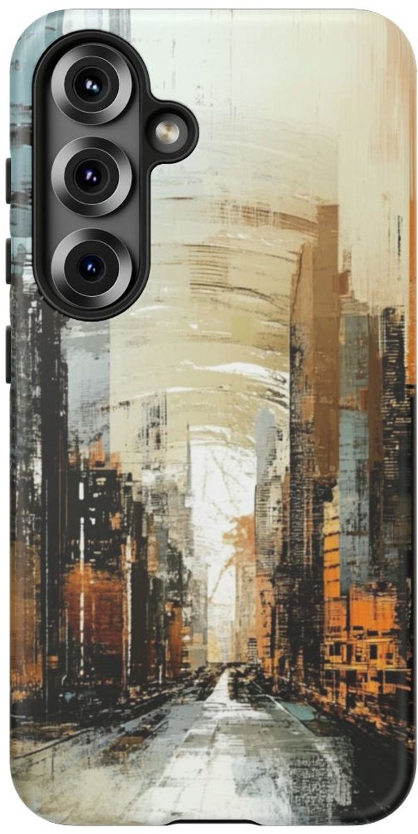 Abstracte Stedelijke Skyline – Telefoonhoesje Geschikt voor Galaxy S25