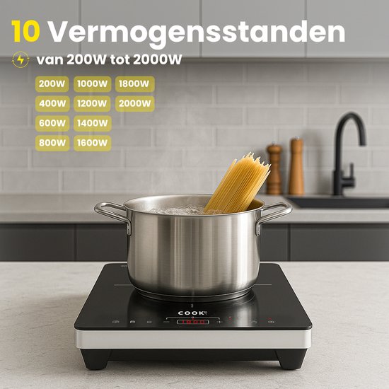 IsEasy Portable induction hob, electric induction hob, 2000 W, internal touch screen, timer, 1 zone