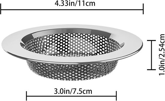2 stuks gootsteenzeef - Gootsteenfilter - 4,5 inch - Duurzame
