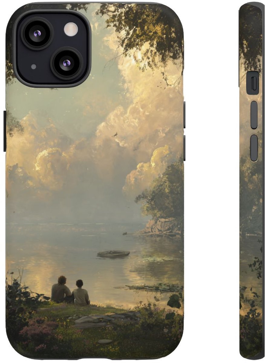 Vredig Meerlandschap met Vriendschap – Telefoonhoesje Geschikt voor iPhone 13