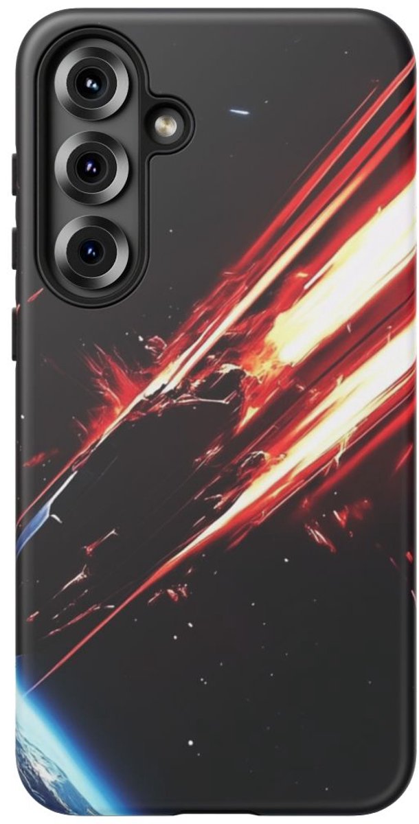 Vurige Meteoor Richting Aarde – Telefoonhoesje Geschikt voor Galaxy S25 Plus