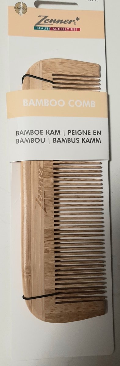 Zenner - bamboo haircomb - bamboe kam - haarkam - grove kam - 17cm