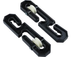 2-Pack waslijnspanners van kunststof voor waslijnklemmen. Voorkomt klitten en draaien van de waslijn. S-vormige waslijnspanner voor lange en zware waslijnen - Zwart.