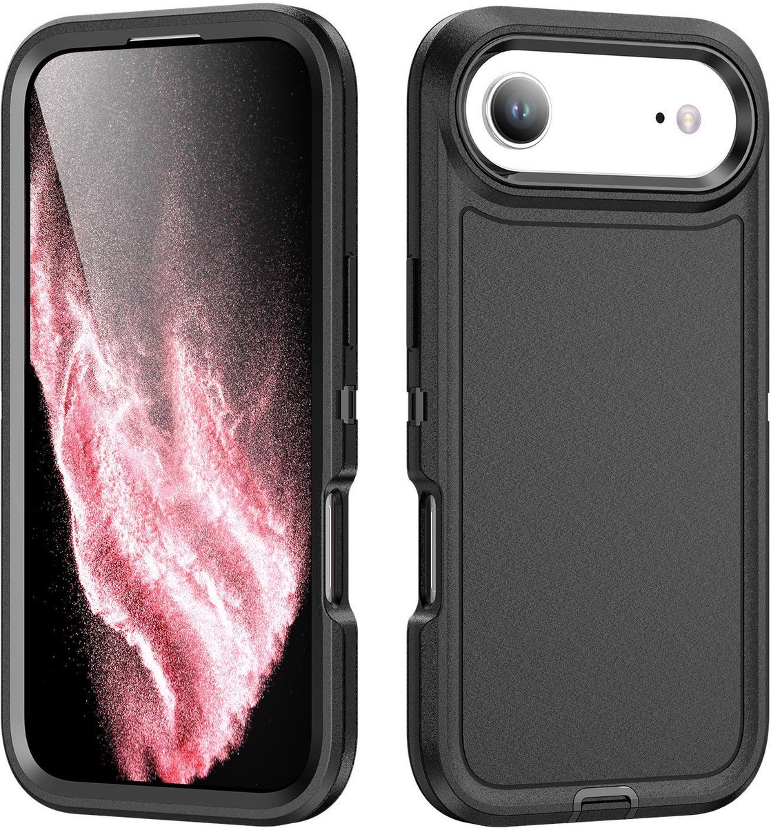 Mobigear Hoesje geschikt voor Apple iPhone Air Telefoonhoesje Hardcase | Mobigear Rugged Backcover Shockproof | Schokbestendig iPhone Air Telefoonhoesje | Anti Shock Proof - Zwart