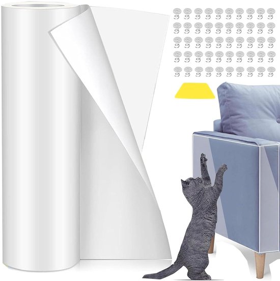 Krabmat Voor Katten - Zelfklevend - Doe-het-zelf - Op Maat Te Snijden Meubels Bank Muur Deurbescherming 30 X 100 Cm 2 Stuks