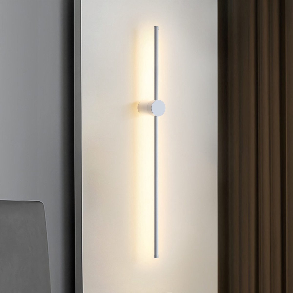 NETTLIFE Wandlamp LED - wit - Warm wit Licht 3000K - draaibare - lange Ganglamp 60CM - modern Trappenhuislamp - voor Slaapkamer | Woonkamer | Hal | Studeerkamer | Keuken