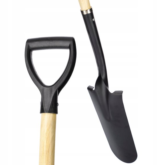 KADAX Spade, drainagespade met D-handgreep, schep van staal, punt schep met steel van hout, tuinspade voor het graven van gaten graven, planten van bomen, struiken (120 cm) van KADAX — afbeelding 2