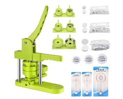 Creatorally 3 in 1 Badge Maker Machine - 25/32/58mm - Button Maker Machine met 300 stuks button - Pin maker - Pin machine - Groen - Button machine