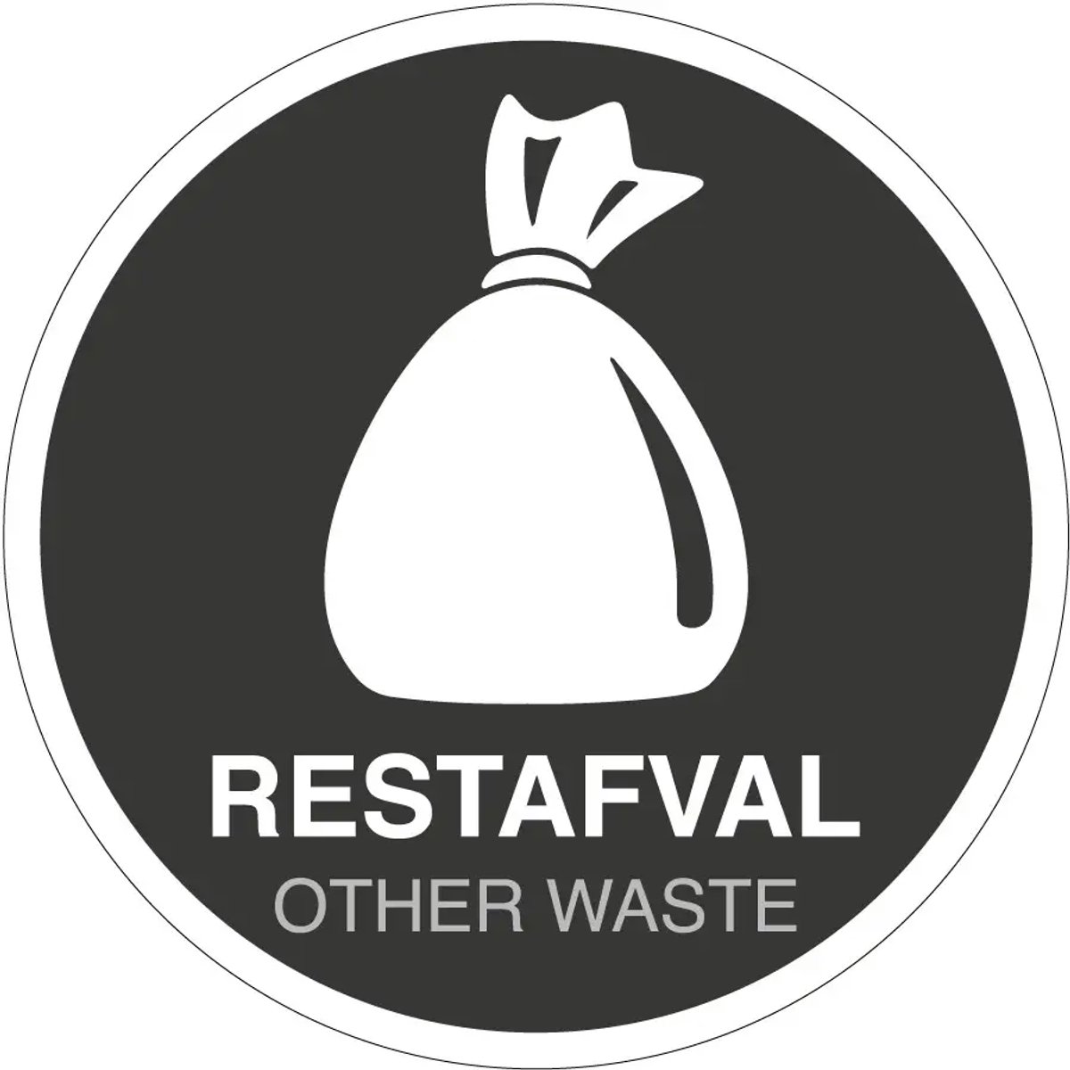 Restafval sticker | 20 cm