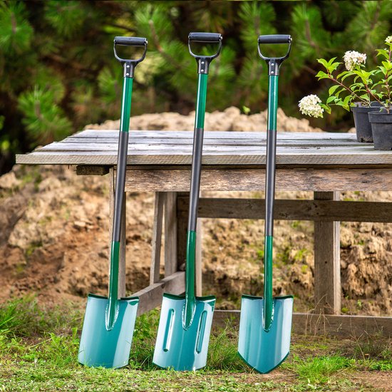 KADAX Spade, tuinspade om te graven, tuinschep met ergonomische steel, schep van metaal, grafschep voor tuin, schip, tuinspade, grafschep (punt, D-greep) van Merkloos	 — afbeelding 4