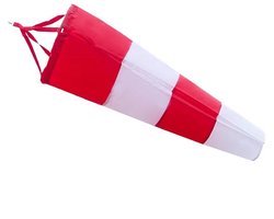 150 cm verstelbare windzak voor buitengebruik - Weer- en windrichtingindicator - Waterpijp windvaan tuin - Meteorologische observatie - Rood en wit (zonder paal)