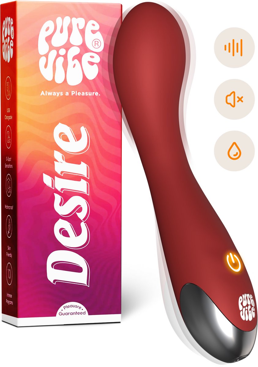 PureVibe® Desire G-spot Vibrator en Stimulator - Vibrators voor Vrouwen - Seksspeeltjes - Stil & Discreet - Erotiek - Sex Toys voor vrouwen en koppels - Vibromasseur Femme & Hommes - Bordeaux Rood
