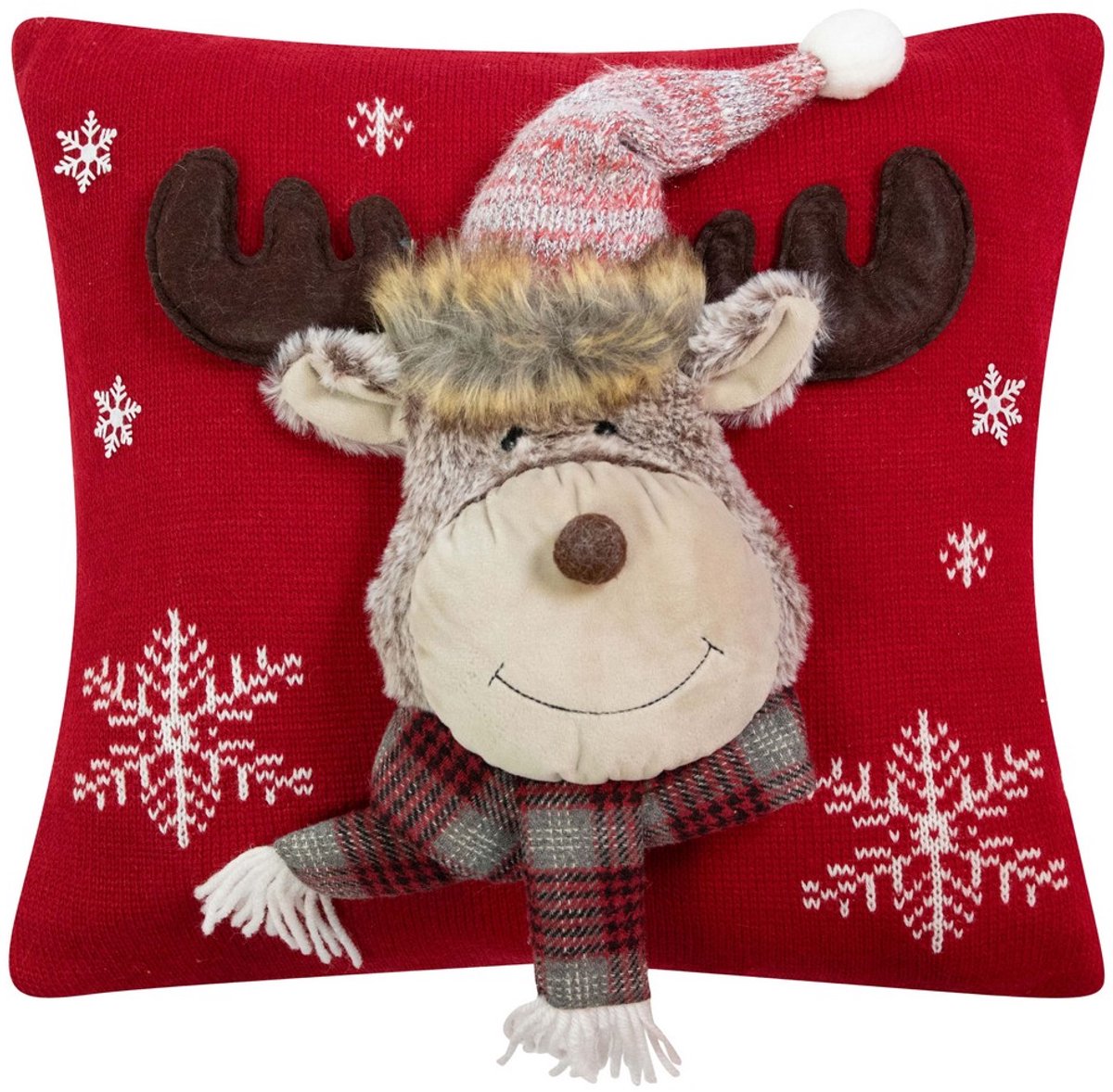 Mars & More Knitted Rudolf 2 kussen rood 40x40cm