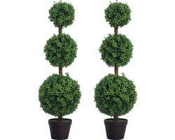 HOMCOM-Kunstmatige Topiaries-30x30x101.6cm-PE-Groen