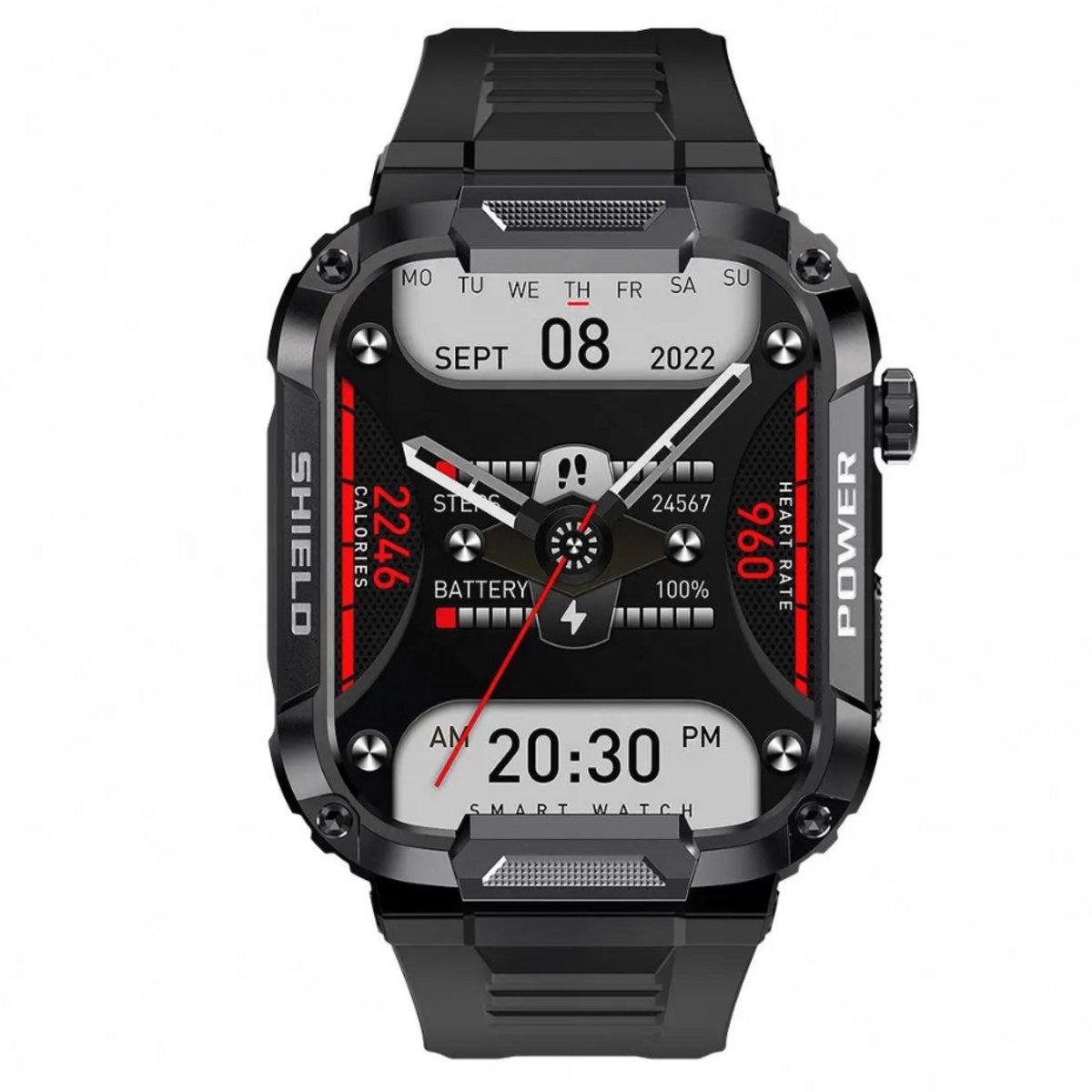 Manike G106 Smartwatch – 1,96 inch AMOLED Display - Hartslag & Bloeddrukmeting - SpO₂ - Slaaptracking - Multisport - IP68 Waterdicht - 7 Dagen Batterij - Android & iOS Compatibel - Meldingen - Stappenteller - Sporthorloge - Activity Tracker