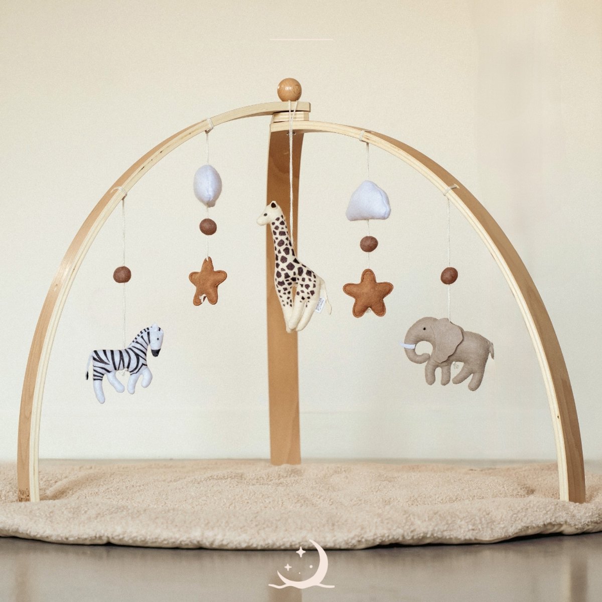 Wavy Dreams - Baby Gym Safari Friends Inklapbaar - Hout & Vilt - Vanaf 0 jaar — cadeau in Spellen & Speelgoed - foto 8