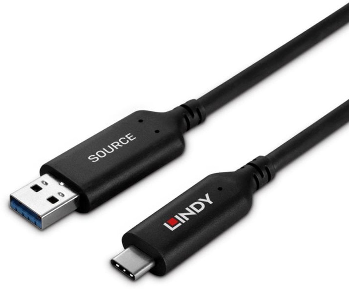 Image of Lindy 43396 USB-kabel USB 3.2 Gen 1 (3.1 Gen 1) 25 m USB A USB C 5 Gbit/s Zwart