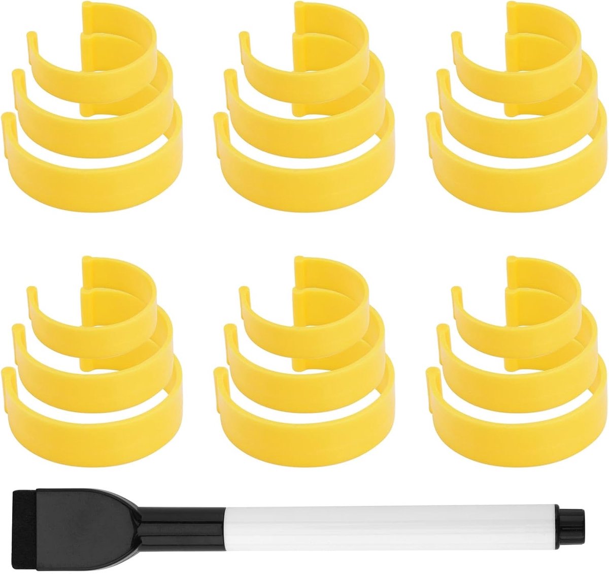 18st Medicijnflesclips, 3 Maten Draagbare Herbruikbare Pillenfleslabelclips met Uitwisbare Markeerstift Pil Organizer voor Eenvoudige Identificatie Van Medicijnen