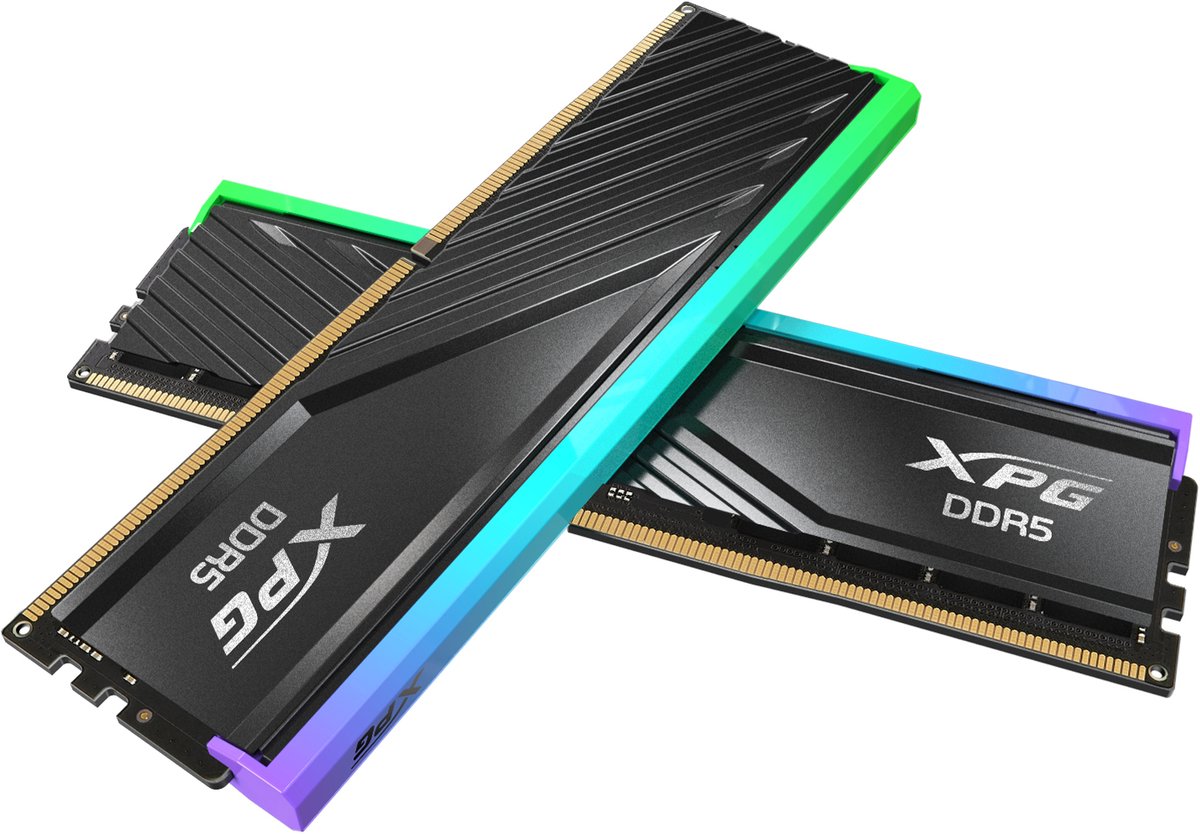 XPG Lancer Blade RGB Black - Geheugen - DDR5 - 32 GB: 2 x 16 GB - 288-PIN - 6000 MHz / PC5-48000 - CL48 - 1.4V - XMP 3.0 - AMD EXPO - On-die-ECC - PMIC - zwart