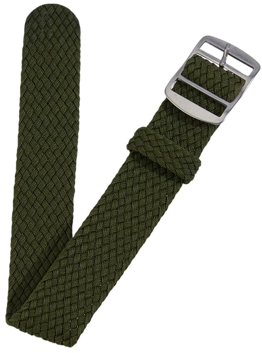Nylon Horlogeband 20mm Legergroen Vervanging Horlogeband Een Stuk Nylon Gevlochten Horlogeband Universele Outdoor Horloges Band voor Mannen Vrouwen Horloges Strap Bands Vervanging