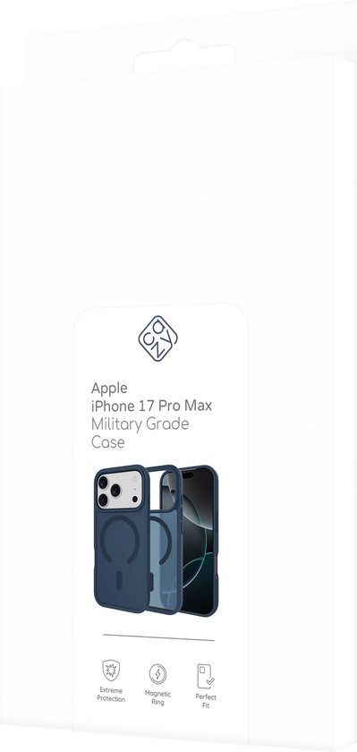Coque Cazy pour iPhone 17 Pro Max – Compatible MagSafe – Coque arrière de qualité militaire – Blauw