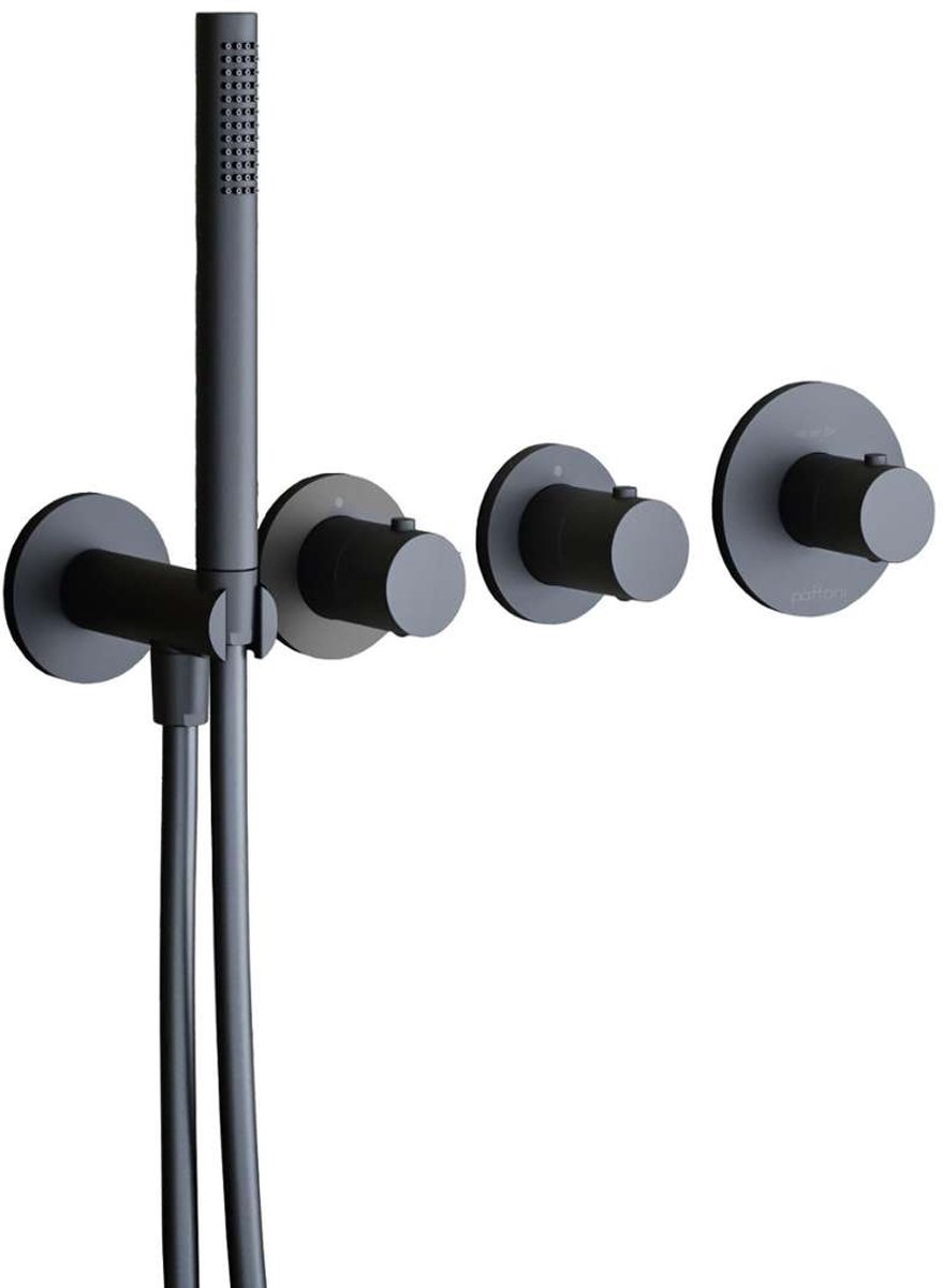 Paffoni Modular Box - Thermostatische inbouwkraan, voor 2 uitgangen, mat zwart MDE000NO