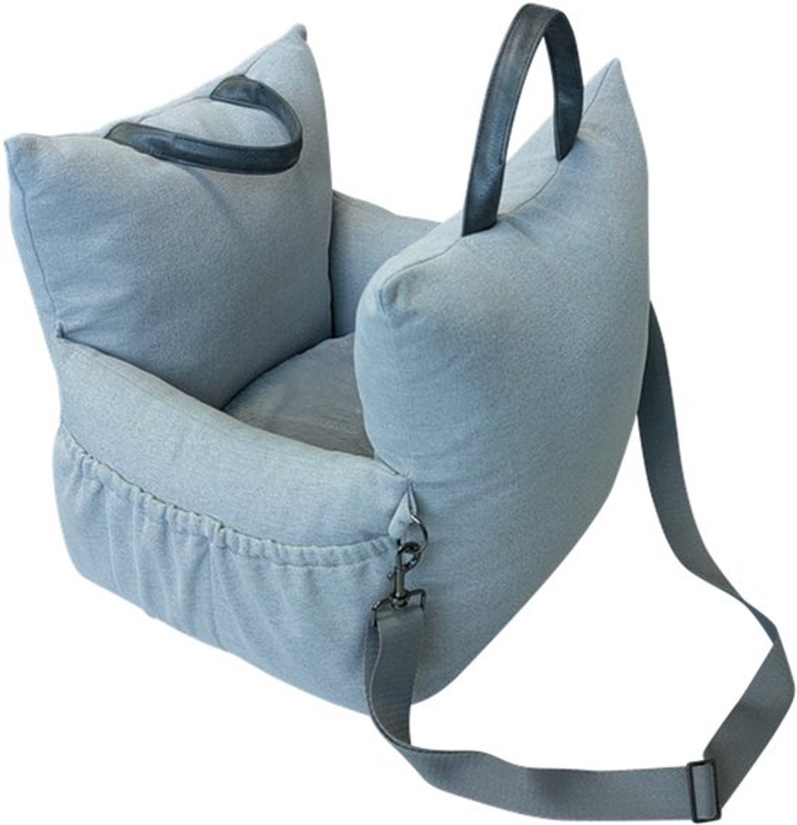 Animal Boulevard Home & Away Carrie Autostoel/ Draagtas Voor Honden - Kleur: Lichtgrijs - Maat XS: 50x42x42 cm