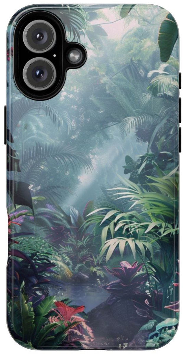 Weelderige Tropische Jungle – Telefoonhoesje Geschikt voor iPhone 16 Plus