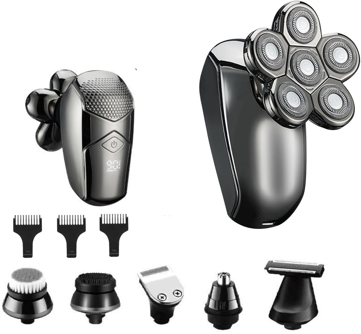 6-in-1 scheerapparaat/trimmer voor hoofd en gezicht Donkergrijs