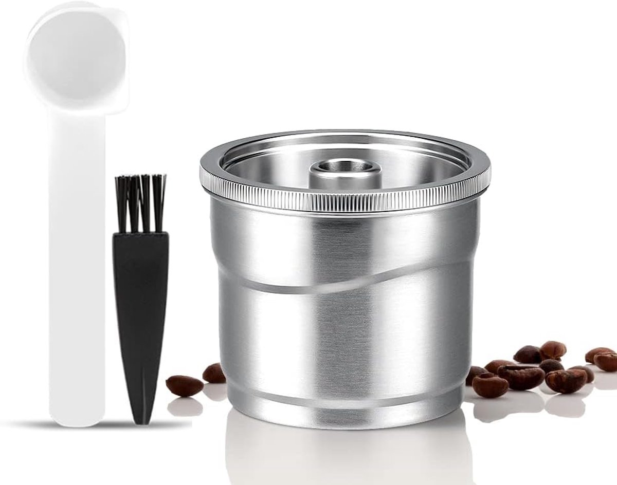 Herbruikbare koffiepads, navulbare koffiecapsules van roestvrij staal, 1 capsule